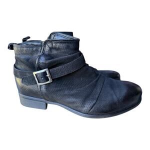 Miz Mooz Suzy Black Leather Ankle Boot Women size 42 US 10.5-11